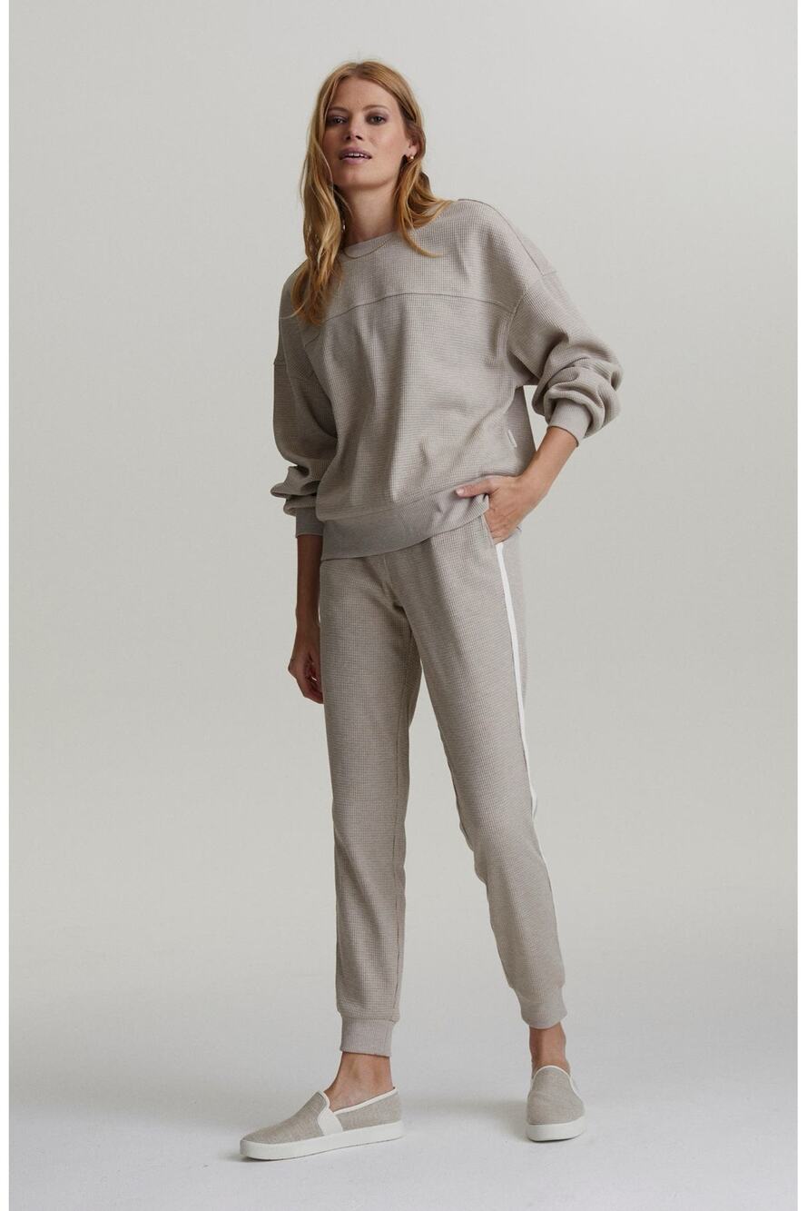 Varley 2 piece waffle knit sweatsuit set - sweatshirt AND joggers size Small